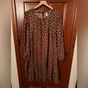 Ava & Viv Leopard Print Dress - Brown and Black
